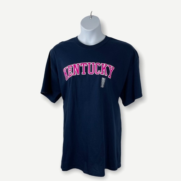 Navy and Pink Kentucky Spellout Crew Neck Short Sleeve Top Size XXL - Picture 5 of 9